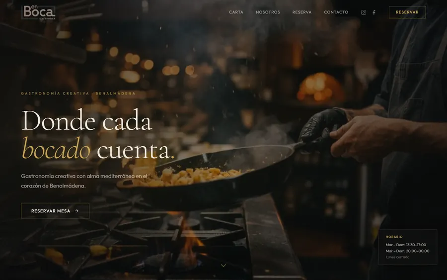 En Boca gastrobar homepage in Benalmádena