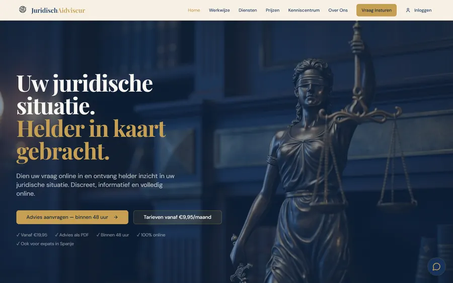 Juridisch AI Adviseur homepage